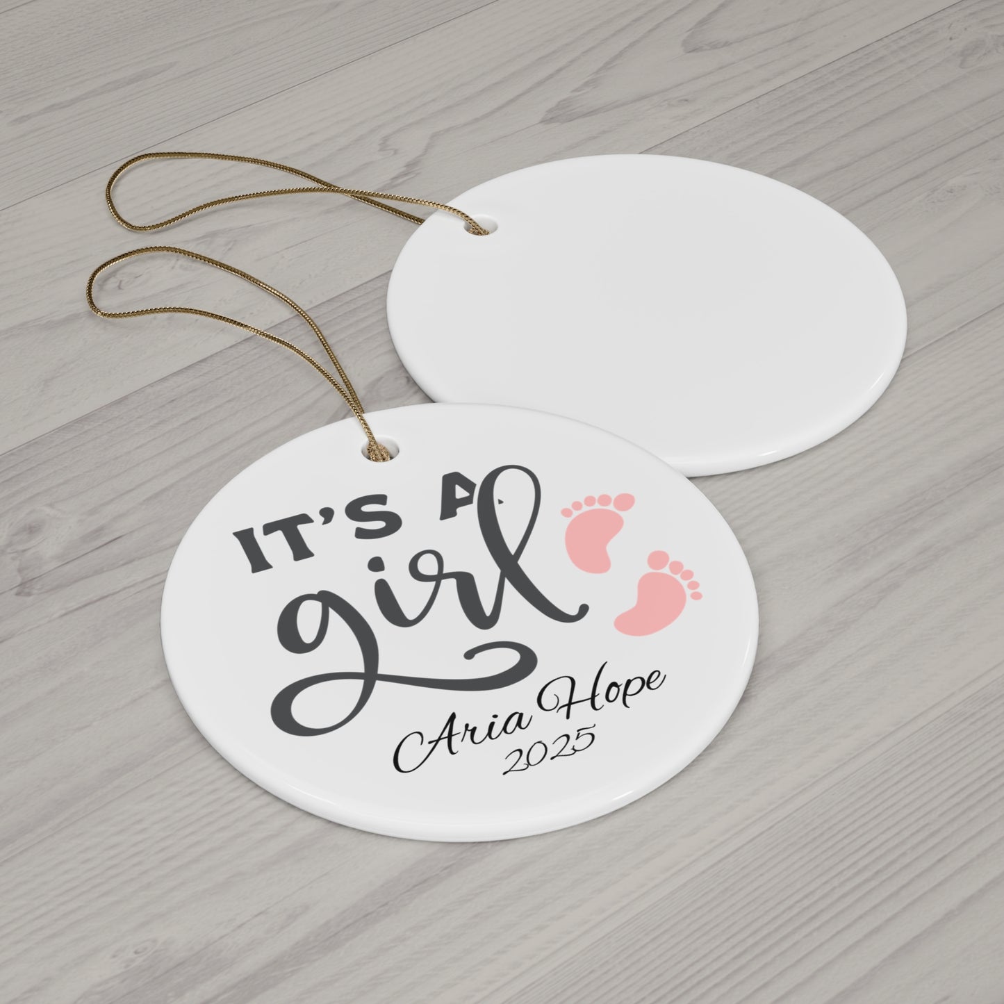 Personalized Baby Arrival Ceramic Ornament