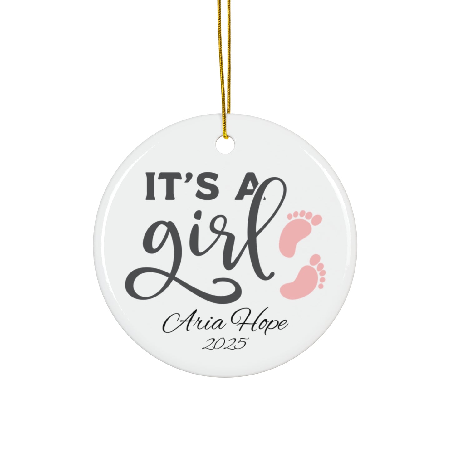 Personalized Baby Arrival Ceramic Ornament