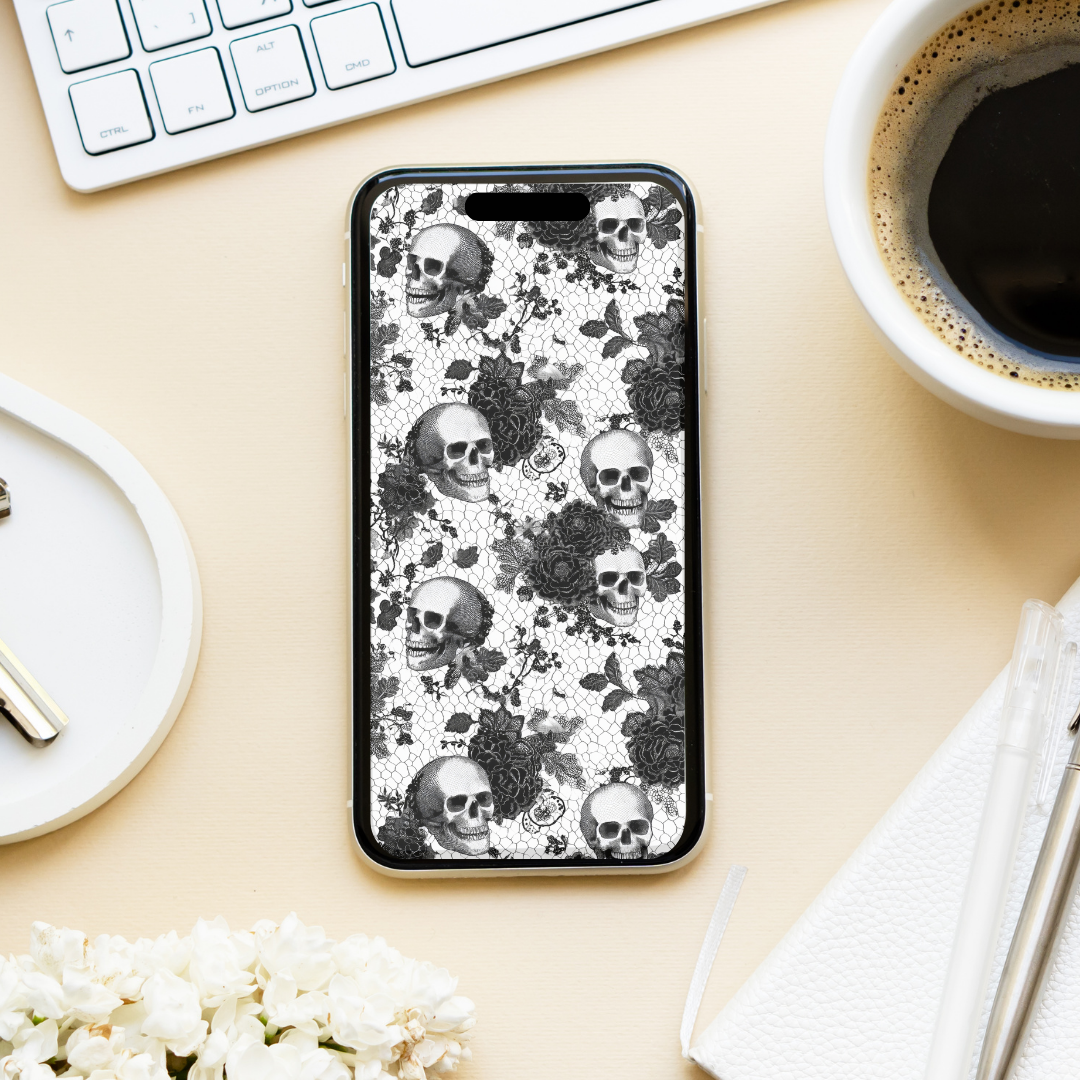 Goth Lace Phone Wallpaper - DIGITAL DOWNLOAD