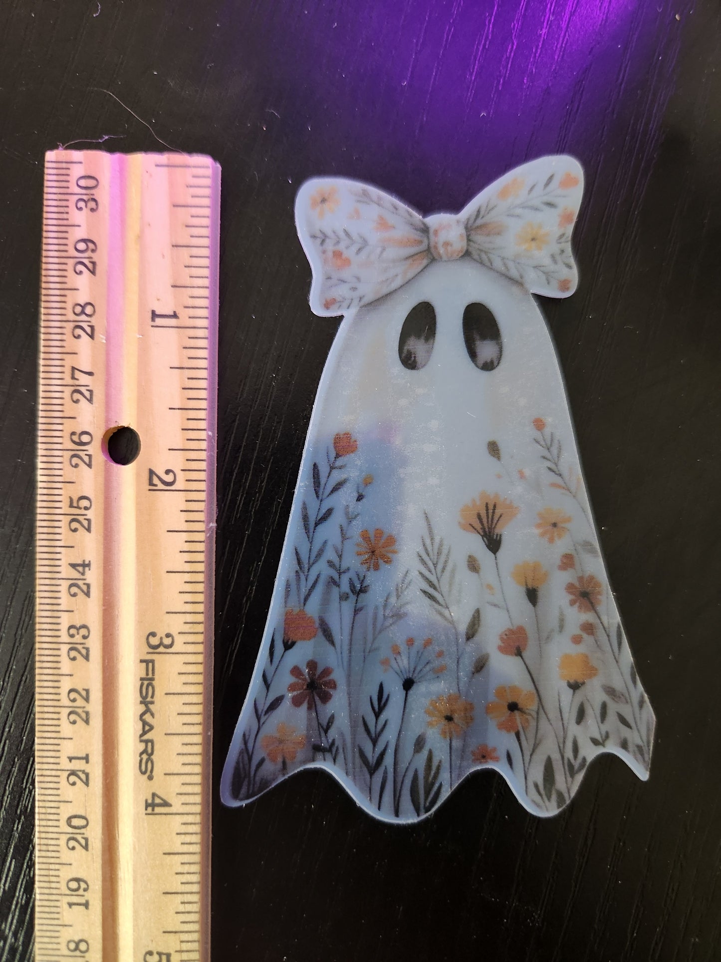 Clear Floral Ghost Bookmark