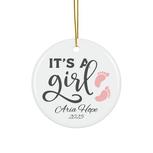 Personalized Baby Arrival Ceramic Ornament