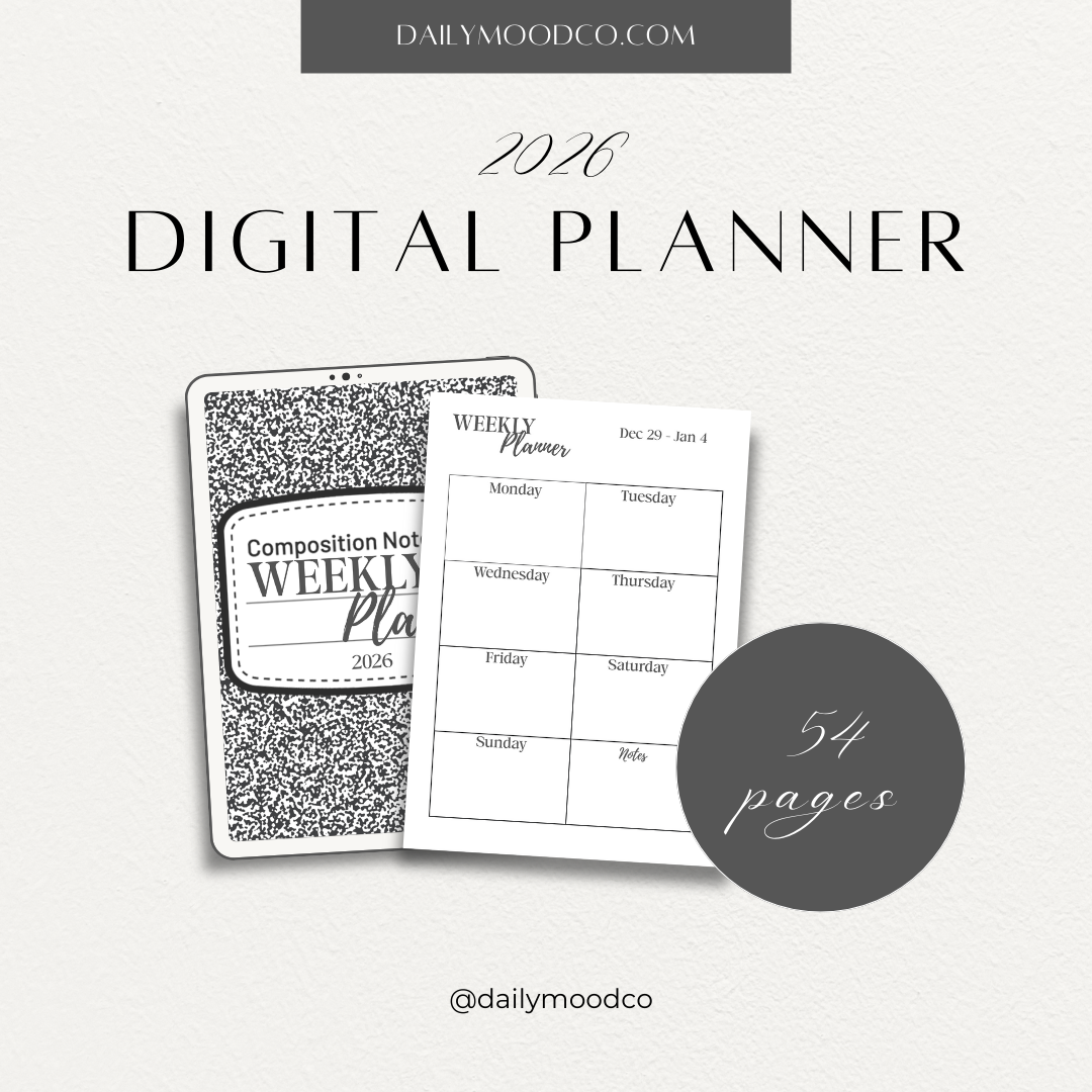 2026 Composition Book DIGITAL Weekly Planner - DIGITAL DOWNLOAD