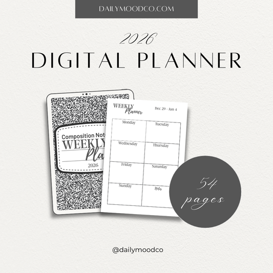 2026 Composition Book DIGITAL Weekly Planner - DIGITAL DOWNLOAD