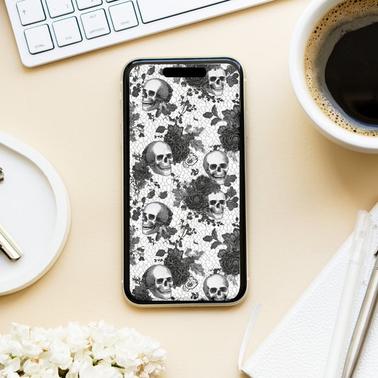 Goth Lace Phone Wallpaper - DIGITAL DOWNLOAD