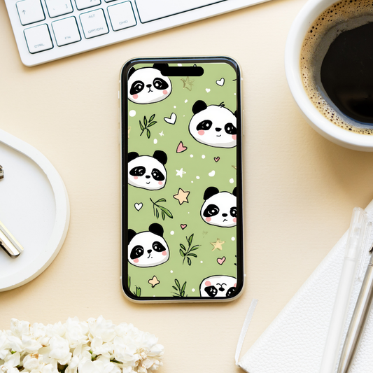 Kawaii Panda Buddies Phone Wallpaper - DIGITAL DOWNLOAD