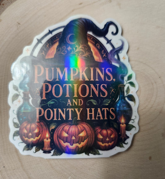 Pumpkins, Potions, and Pointy Hats Sticker