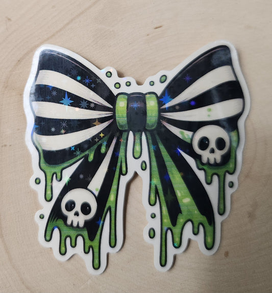 Slime and Skull Bow Sticker