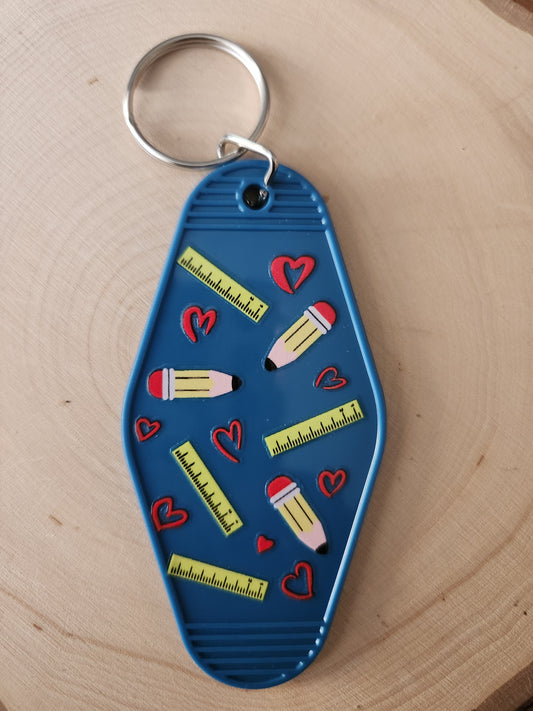 Pencils and Rulers Keychain