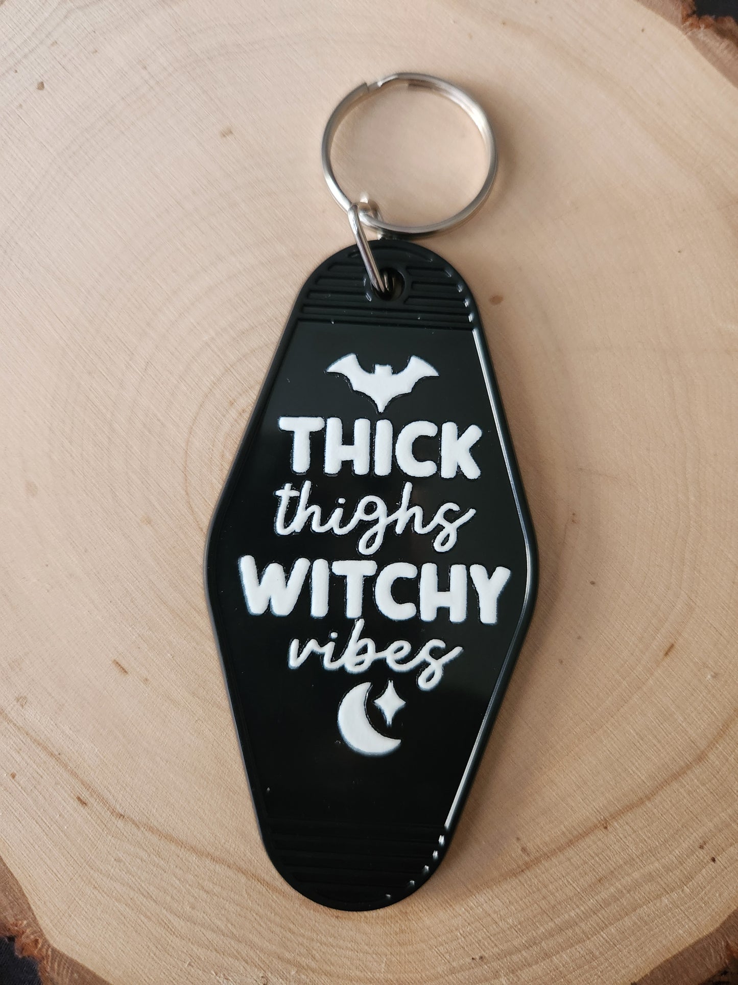 Thick Thighs Witchy Vibes Keychain
