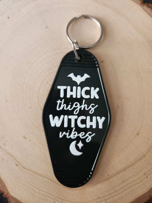 Thick Thighs Witchy Vibes Keychain