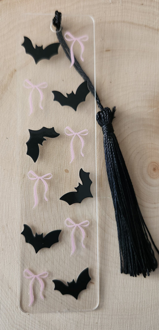 Bat and Bows Acrylic Bookmark